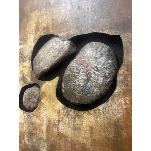 Vintage Organic Painted Wall Sculpture With Emerging Rocks For Sale - Image 11 of 12