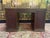 Brown Administrative Oak Desk with Coffers For Sale - Image 8 of 9
