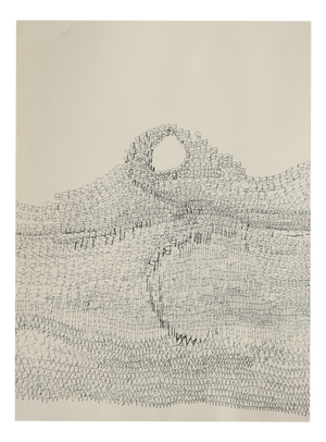Sabine Ebel, Sabine Ebel, Zeichnung, Tusche/Karton "Schriftgebilde", um 1967-70, Abstraktion, Ink on Cardboard