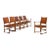 Set of Six French Oak and Stitched Leather Chairs For Sale