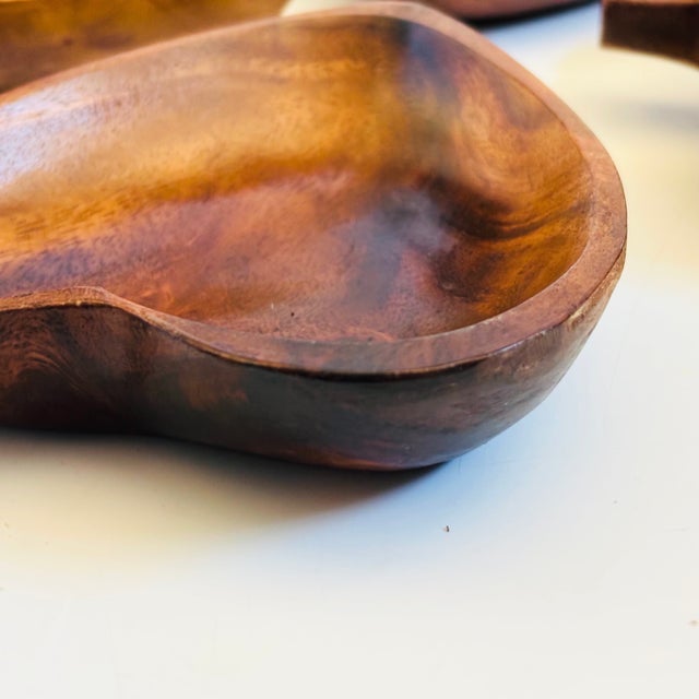 Brown Mid Century Wood Card Suit Dishes - Set of 4 For Sale - Image 8 of 12