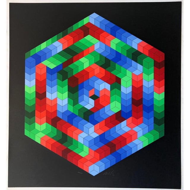 Modern Victor Vasarely, Tsiga, 1973, Silkscreen For Sale - Image 3 of 8