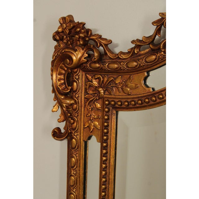 Mid 20th Century Large Ornately Gilt Carved Wall Mirror For Sale - Image 10 of 18