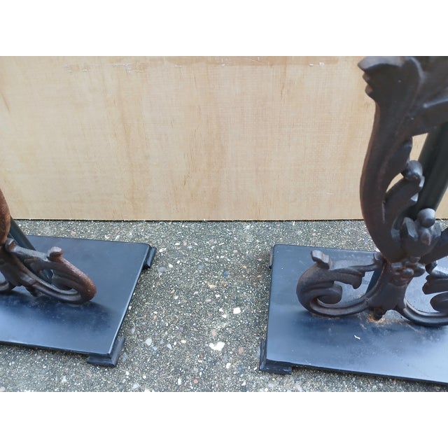 Metal 1990s Tuscan Style Scroll Cast Iron Lamps a Pair For Sale - Image 7 of 11