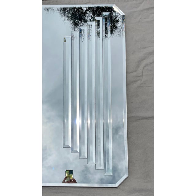 Postmodern Modern XL Beveled Wall Mirror For Sale In Los Angeles - Image 6 of 10