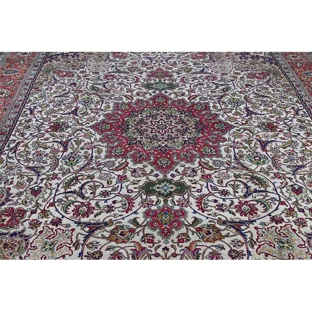 1950s Persian Tabriz Area Rug 9’8″ X 13’0″ For Sale In Dallas - Image 6 of 13