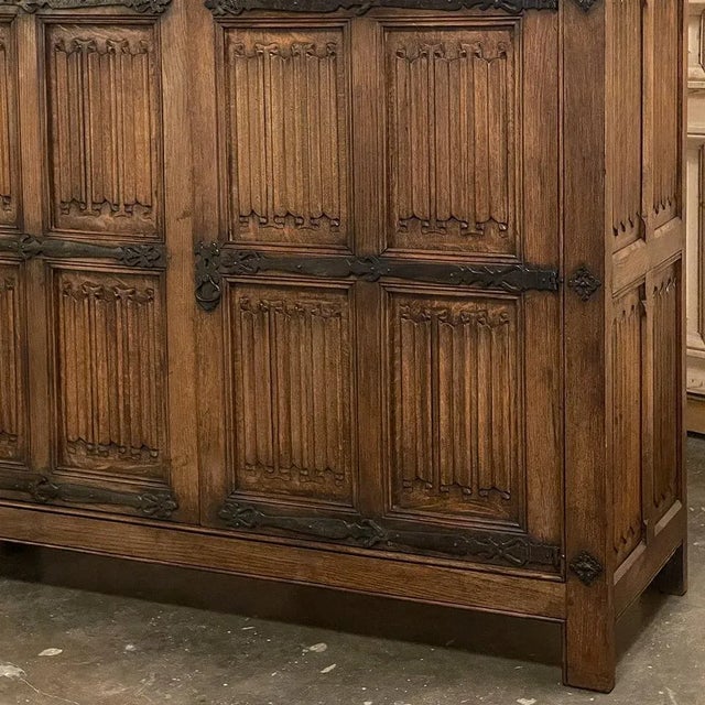 Chestnut Antique French Gothic Wardrobe ~ Cabinet For Sale - Image 8 of 13