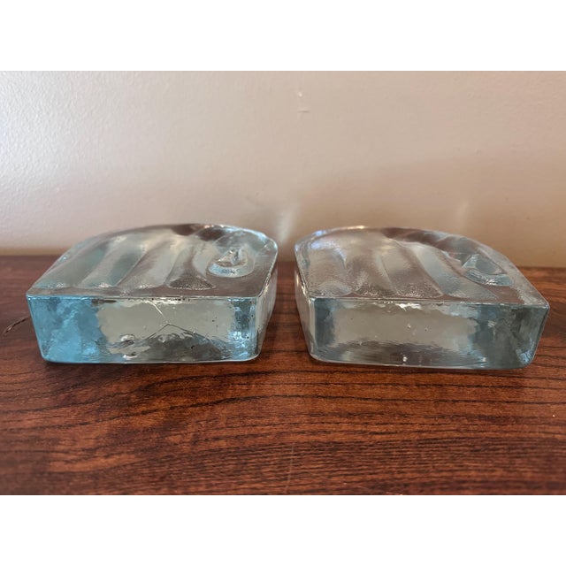 Vintage Blenko Glass Elephant Bookends MCM For Sale In Minneapolis - Image 6 of 8