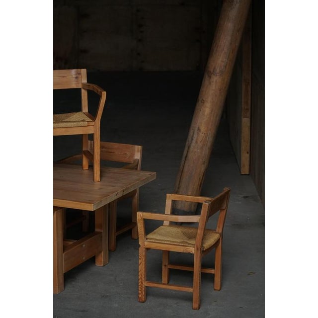Danish Dining Chairs in Pine and Woven Paper Cord by Tage Poulsen, 1970s, Set of 8 For Sale - Image 16 of 18
