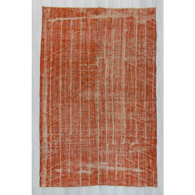 Vintage orange rug from Isparta region of Turkey. In good condition. Approximatelly 45-55 years old.