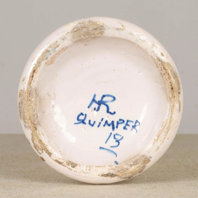 French Hr Quimper Vase For Sale - Image 12 of 13