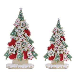 Frosted Christmas Cookie Pine Tree (Set of 2) For Sale