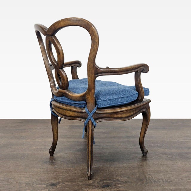 Vintage Wood Dining Chair With Cane Seat For Sale - Image 4 of 14