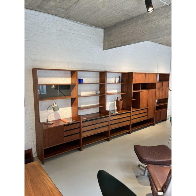 Poul Cadovius Large Freestanding Wall Unit in Teak by Poul Cadovius for KLM, 1960s For Sale - Image 4 of 8