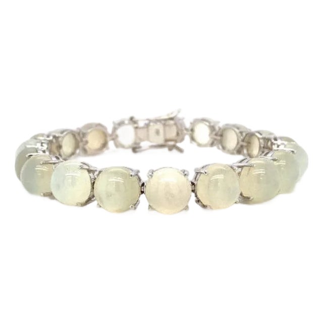 71.45 Carat Round Cut Bubble Moonstone Tennis Bracelet For Sale