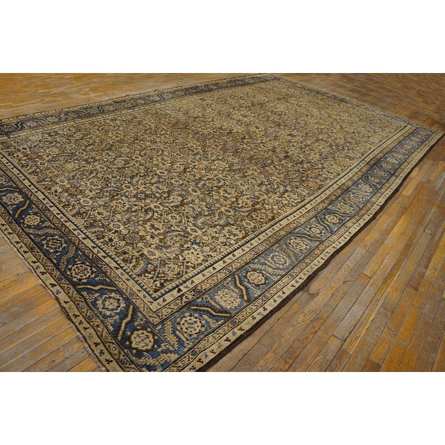 Tribal Spectacular Brown-Sienna Bakcground With Allover Pattern Antique Persian Bakshaish Rug For Sale - Image 3 of 12