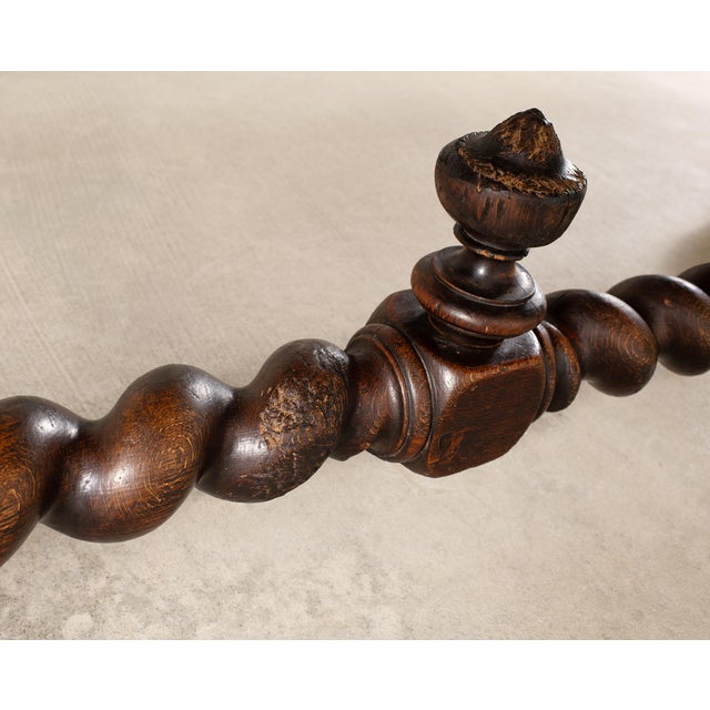 19th C. French Louis XVIII Style Oak Barley Twist Dining Table 7 Ft For Sale - Image 17 of 18