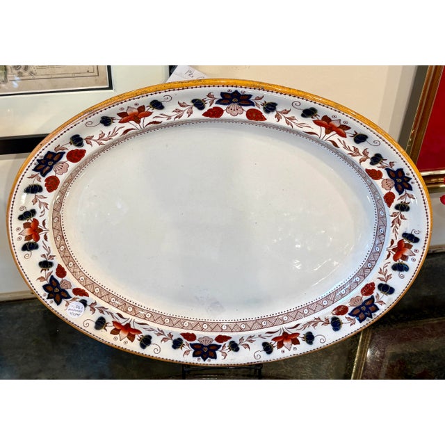 Antique Edwardian English Wedgwood Imari-Style Oval Platters - Pair For Sale - Image 11 of 12