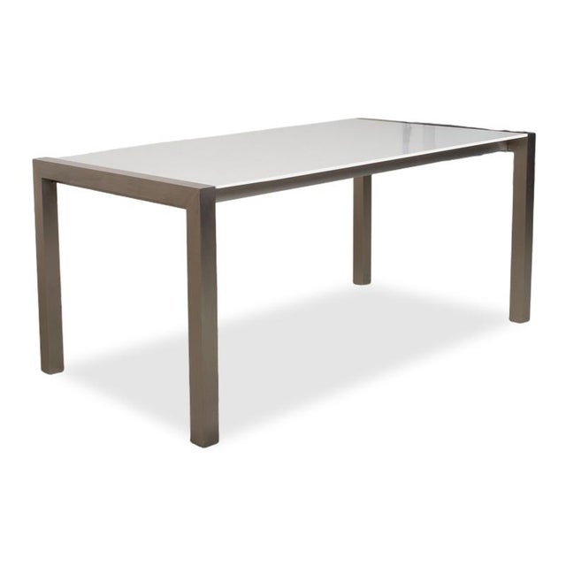 Modern Kristalia Sushi Wooden Dining Table in White and Silver For Sale - Image 3 of 13