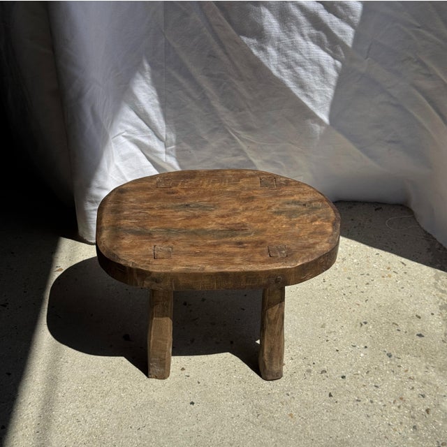 Small Oval Teak Occasional Stool For Sale - Image 5 of 18