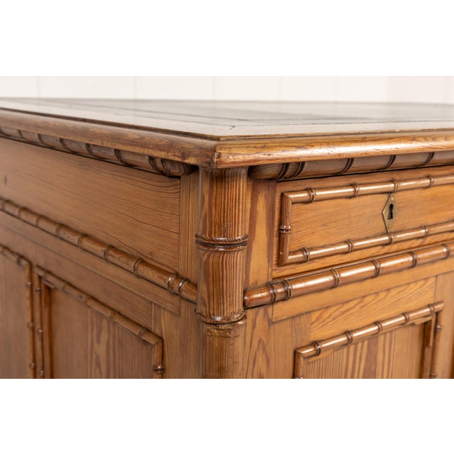 Antique French Faux Bamboo Partner's Desk, 1800s For Sale - Image 5 of 12