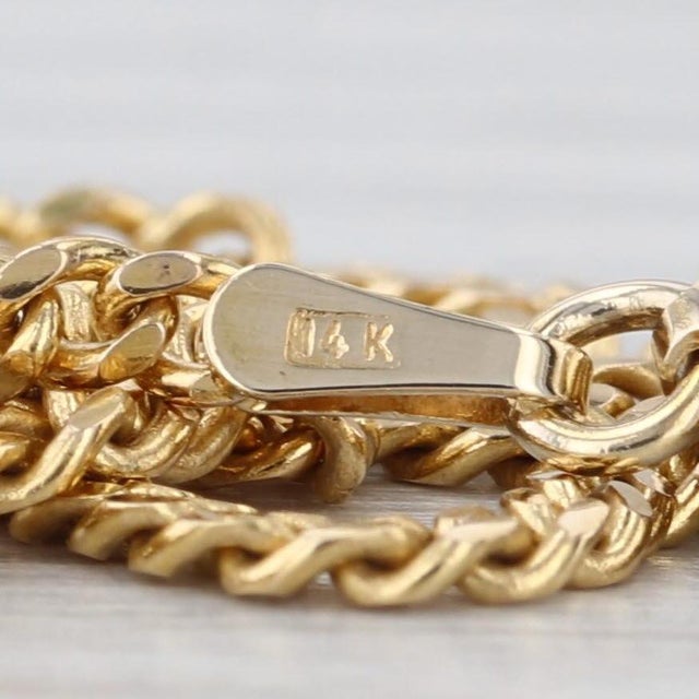 Modern 20.25" 2.2mm Curb Chain Necklace 14k Yellow Gold For Sale - Image 3 of 5