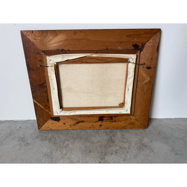 1980’s Vintage Sunset Ocean Landscape Oil on Canvas Painting – Unsigned For Sale - Image 11 of 11