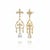 Silver, Gold Fleur de Lis Earrings with Diamonds and pear moissanites. Vintage Inspired Statement Earrings. Weight: 4.5 gr...