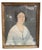 Antique Biedermeier Portrait Painting of a Lady in Blue Dress For Sale - Image 4 of 4
