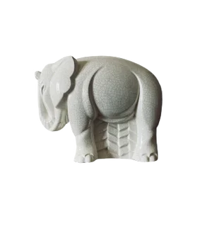 Art Deco Cracked Elephant by Charles Lemanceau for Saint Clément, France, 1930s