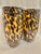 These vases are large and the tortoise shell/leopard print is always welcome in any decor. Each vase stands 11.75" high...