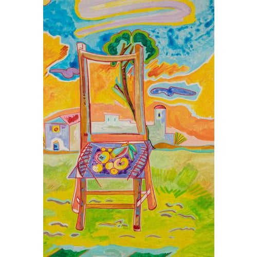 Oil on masonite realized by Luciano Schifano (1943) in 1980s. Hand signed and titled. Good condition. This piece is...