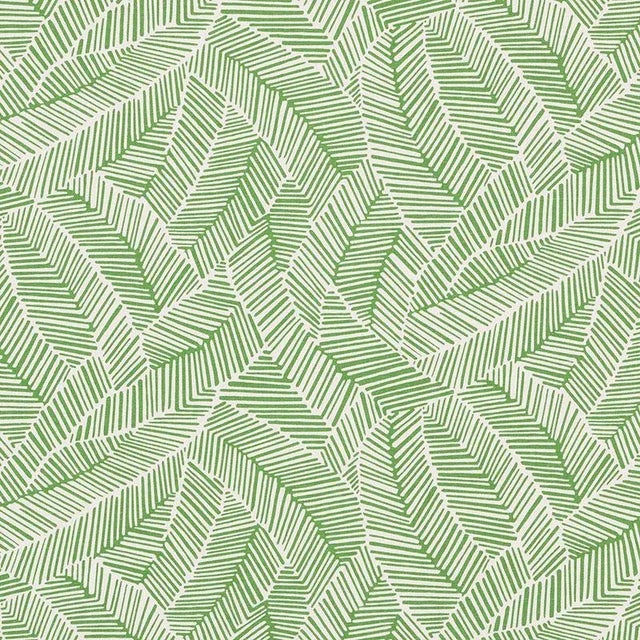 Sample- Schumacher Abstract Leaf Fabric in Leaf For Sale