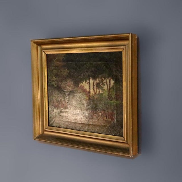 Antique Hudson River School Oil on Canvas Landscape Painting C1900 For Sale - Image 10 of 11