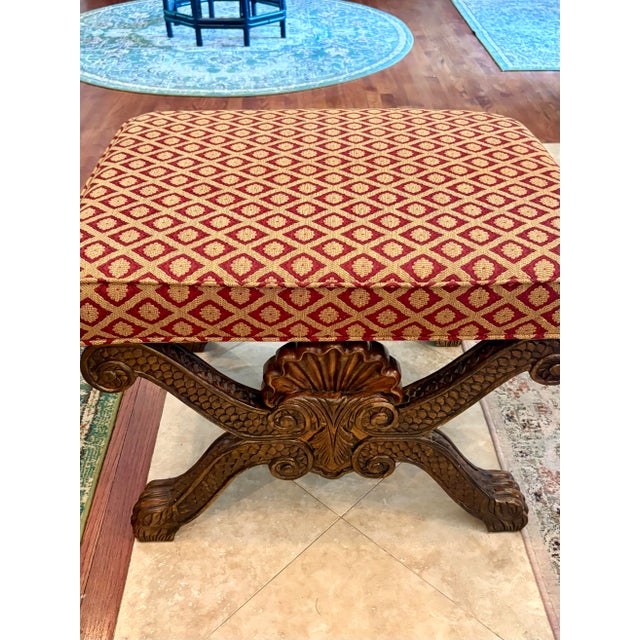 Vintage Carved Claw Footed Bassett Ottoman For Sale - Image 10 of 12