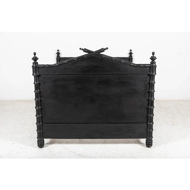 Black 19th Century French Ebonised Faux Bamboo Bedroom Suite, Set of 4 For Sale - Image 8 of 13