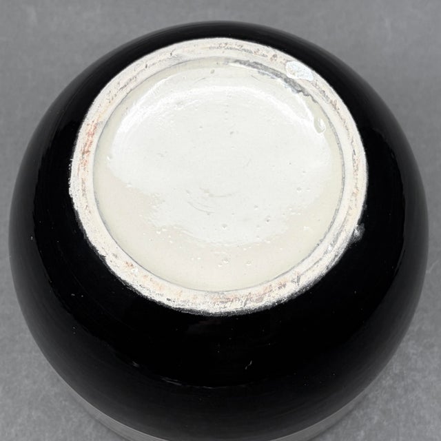 Ceramic Vintage West Germany Mid Century Black Striped Ceramic Planter Pot For Sale - Image 7 of 7