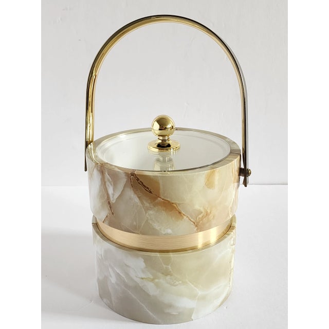 Mid-Century Modern Mid Century Morgan & Co Bucket Brigade Faux Marble Ice Bucket For Sale - Image 3 of 12