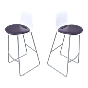 Contemporary Modern Lievore Altherr Molina for Coalesse Enea Lottus Bar Stools - a Pair