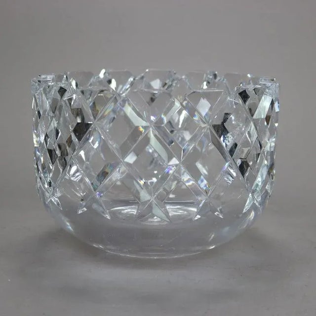 Metal Orrefors Sofiero Cut Lead Crystal Fruit Bowl 20th Century For Sale - Image 7 of 13