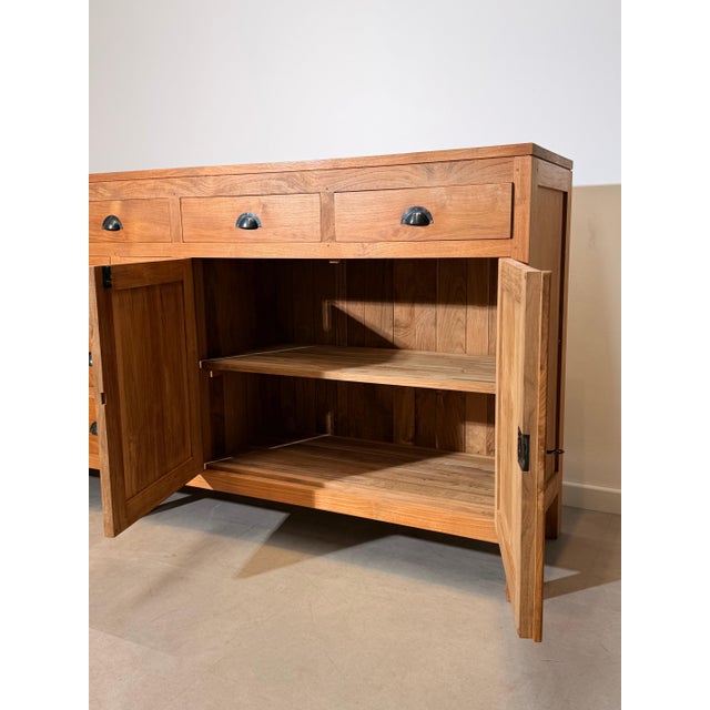 Large Teak Sideboard with Multiple Drawers and Cupboards For Sale - Image 6 of 7