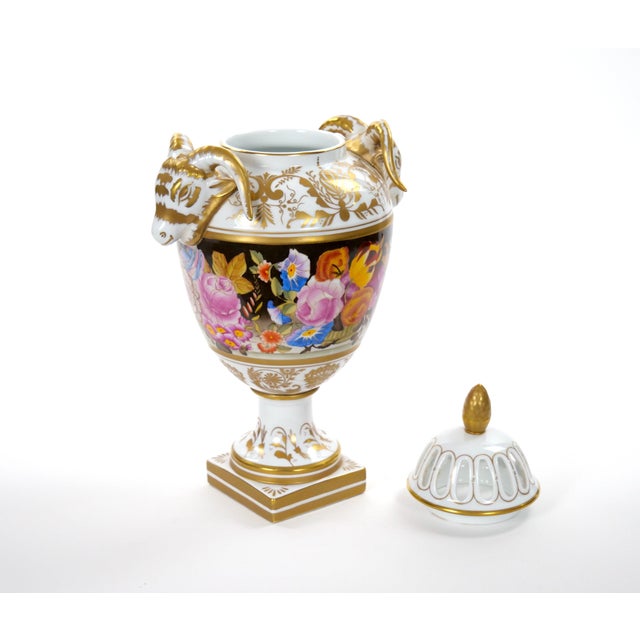 Meissen Porcelain Antique German Meissen Porcelain Painted & Gilt Decorative Covered Urn For Sale - Image 4 of 13