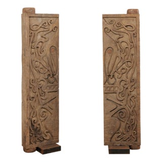 Mid 20th Century Borneo Carved Wood Doors – A Pair For Sale