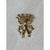 This vintage gold tribal pendant showcases striking pre-Columbian-inspired figural design, its stylized anthropomorphic...