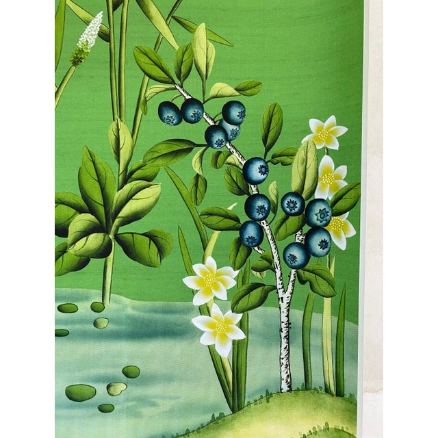 Not Yet Made - Made To Order W24"*h48", Serene Garden Swan Chinoiserie Art Panel Set (2 Panels Without Frame),Tea Paper For Sale - Image 5 of 6