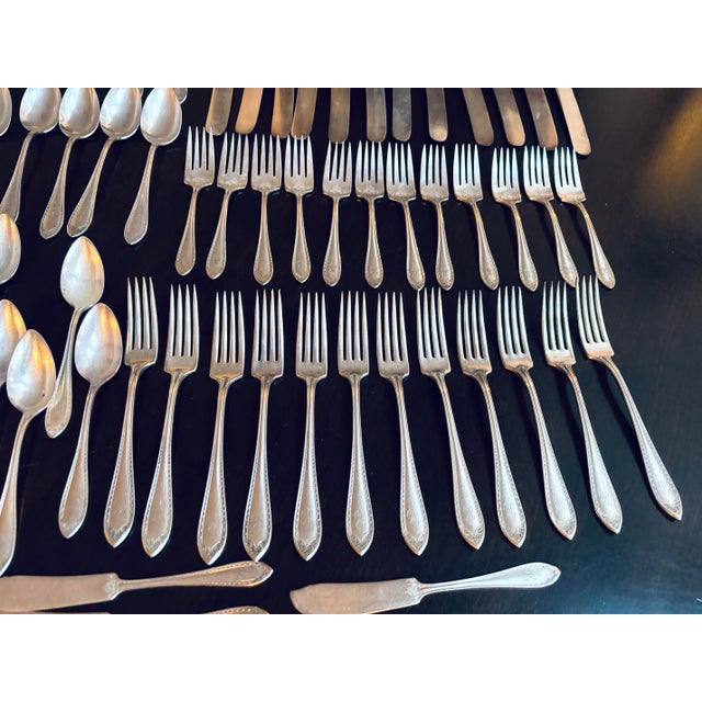 Antique Community Plate Sheridan 1910 - 12 Place Settings- (73 PCs.)- SilverPlate H Mono For Sale In Baltimore - Image 6 of 12