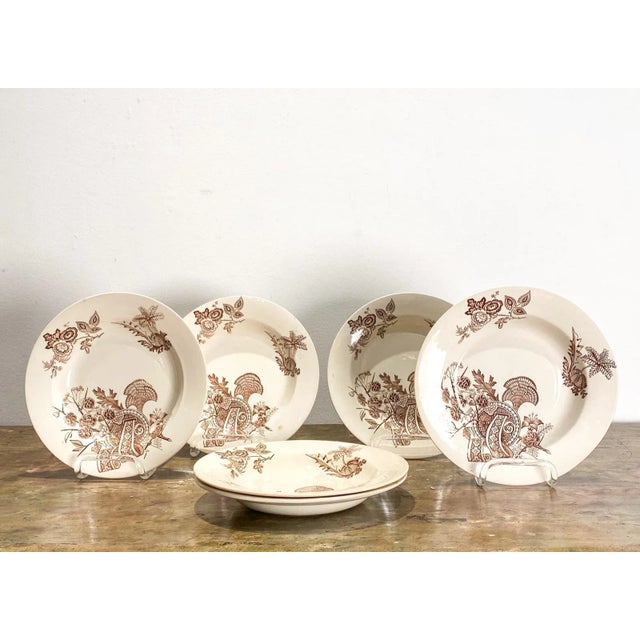 Ceramic Set of 6 English Soup Bowls For Sale - Image 7 of 7