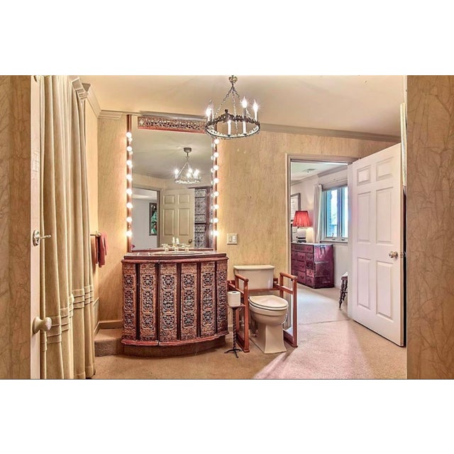 Custom Made Bathroom Vanity With Handmade Tile Top, Thai Gong Wong Panels, Sink & Faucet For Sale - Image 12 of 12