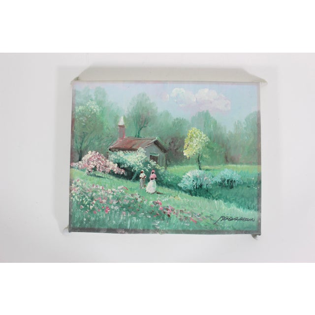 Impressionist Early 20th Century Vintage Oil Painting For Sale - Image 3 of 9