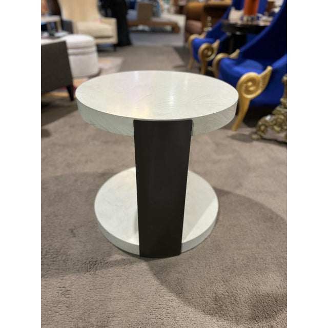 Ethan Allen Braemore Round Light Burled Wood Table Chairish